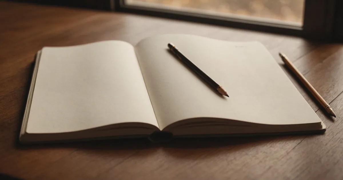 Abstract concept of listening and research, notebook open on a desk